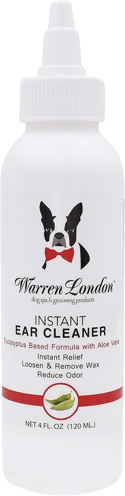 Warren London Instant Ear Cleaner- Dog Ear Drops w/Aloe to Prevent Irritation TEN Made USA TEN 12oz