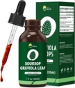 Orgánica Soursop Graviola Leaf Extracto gotas líquidas Soursop Bitters Liquid TEN High Absorption, Mejora de la Biodisponibilidad ANTE Vegan, No GMO, Gluten Free TEN Immune Support TEN 1 Fl Oz