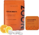NOOZ Focus Mints Refill Bag - Caffeine-Free Brain Booster for Mental Clarity-Tangerine & Lemon Flavor | Sugar-Free, Travel-Friendly Supplement with Vitamin C, B6, B12 - Non-GMO, Clean Label, 150 Mints