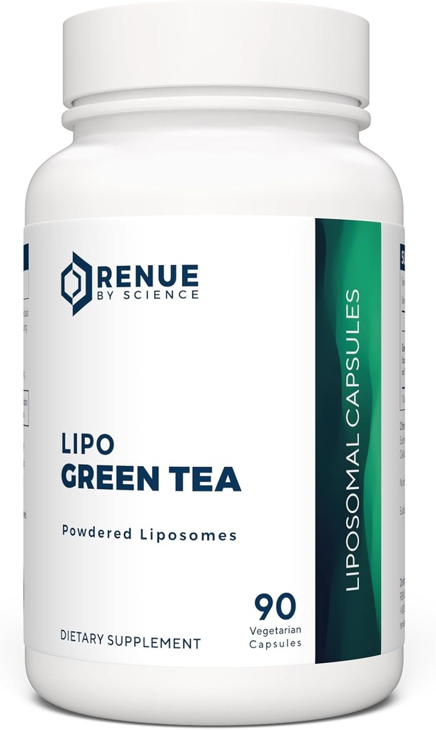 Renue By Science Green Tea Extract ← High Strength Liposomal Supplement  90 Capsules - 75mg Green Tea per Serving