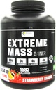Extreme Mass Weight Gainer Muscle Builder, 10 lb (4,54 kg) con menos azúcar para entrenamiento intenso Made of high Calorie Fortified whey Protein (Strawberry-Banana)