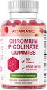 Vitamatic Chromium Picolinate 1000 mcg - 90 Gummies - Chromium de alta potencia - Raspberry Flavor