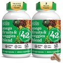 Botanic Choice Since 1910 - Mega Fruits & Veggies Blend - 42 Fruits and Vegetables - 2 Caps Daily - 60 Count Supplement - 2 Pack