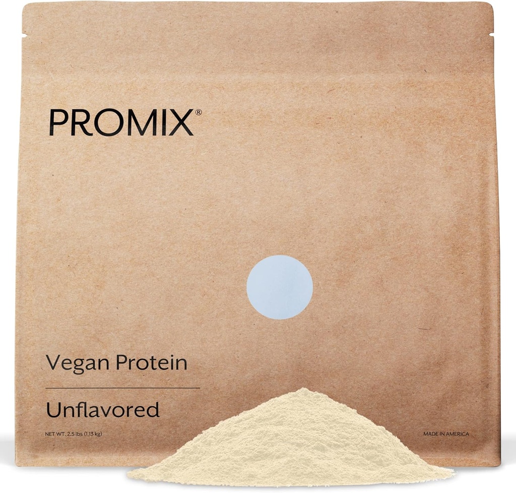 ProMix Nutrición Planta-Basada Polvo de Proteína Vegana, Desflavorado - Pea Proteína &amp; Vitamina B-12 - ­Post Workout Fitness &amp; Nutrición Shakes, Smoothies, Baking &amp; Cooking Recipes - 2.5 libras (Pack of 1)
