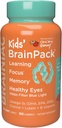 Brainiac Kids Daily BrainPack Gummies, apoya la salud cerebral con Omega 3 DHA EPA DPA, Choline, B6 &amp; B12 y Lutein para la salud ocular con soporte inmunológico, Citrus Berry Flavor, 90 ct