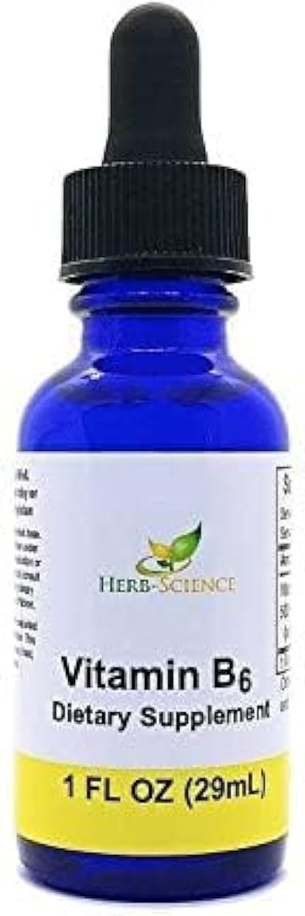 Líquida vitamina B6 gotas - Pyridoxina Extracto Suplemento dietético para apoyar la función cerebral, inmunidad, sistema nervioso, salud cardíaca, metabolismo - 500% DV, 36 Serviciones por botella - 1 fl. oz.
