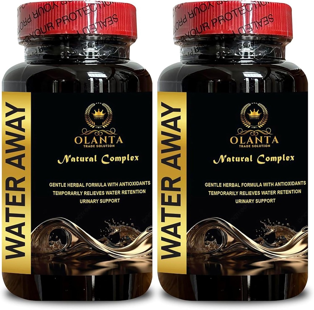 Water Away Supplement - Kidney Health Supplements, Natural Water Pills for Reducing Water Retention & Bloating Relief, Water Out Pills - 2 Bottle 120 Capsules