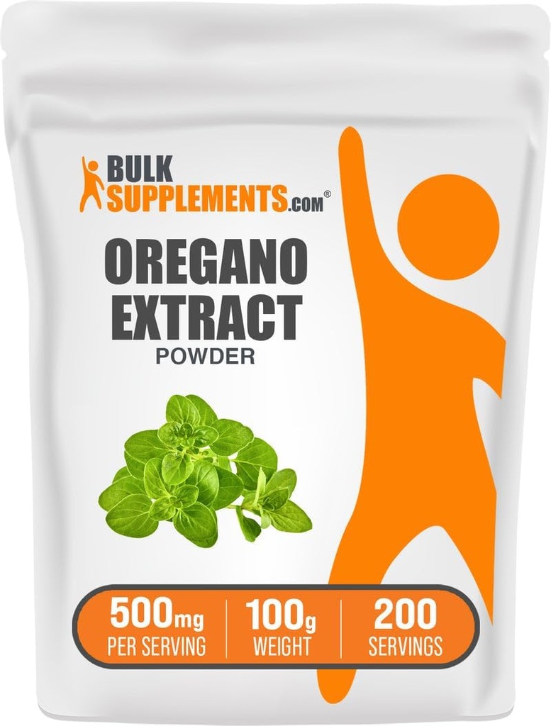 BulkSupplements.com Oregano Extract Powder - Herbal Extract Supplement, from Oregano Herb - Gluten Free, 500mg per Serving, 100g (3.5 oz) (Pack of 1)