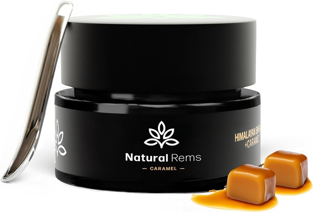 Natural Rems Caramael Flavored Organic Shilajit - Puro Himalayan Orgánico - Suplemento Puro Ácido Fulvico - Shilajit Energy and Focus Suplemento - Holistic Health Supplements...
