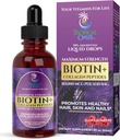 Maximum Strength 165,000mcg Liquid Biotin " Collagen Drops – Vitaminas para el crecimiento del cabello para hombres y mujeres – apoya el cabello sano, la piel radiante " fuertes uñas – 98% Absorción, No GMO, 60 Servimientos
