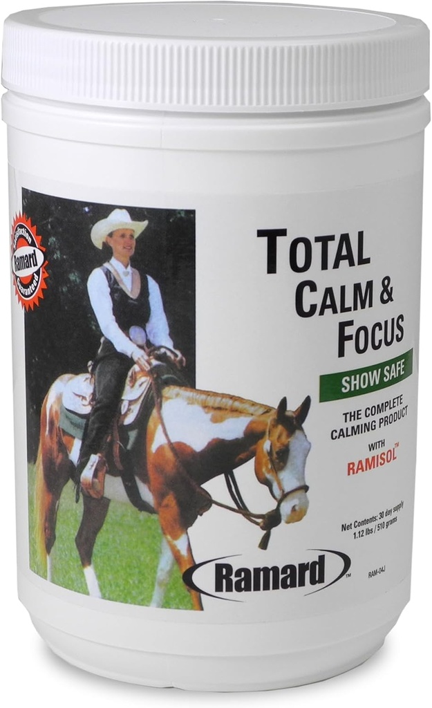 Ramard Total Calm and Focus for Horses Supplement - Magnesium &amp; Calming Formula for Horse Show, Training, &amp; Performance Mental Alertness without Drowsiness, Show Safe, Perfect Prep for Horses 1 Pack