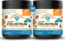 Sandhu's Grass Fed Bovine Colostrum Powder for Humans, Adults | 65 Servings (Pack of 2) Cows Supplement | High IgG for Gut Health | Immunity & Muscle Recovery Support | Unflavored | for Men & Women