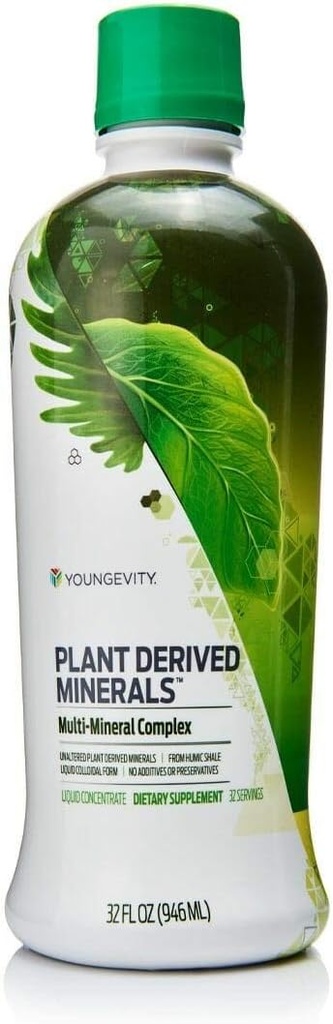 Youngevity Plant Derived Liquid Minerals - 77+ Natural Unaltered Trace Minerals - 19.000mg Plant Mineral Solids - Forma Colloidal Humic Shale - (32 oz Pack of 1)