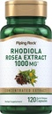 Piping Rock Rhodiola Rosea Extracto Suplemento Silencio 1000mg Silencio 120 Capsules  Concentrado Herbal Root ← Non-GMO, Gluten Free