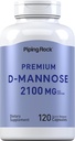 Piping Rock D-Mannose Capsules | 2100 mg | 120 Pills | Premium Dietary Supplement | Non-GMO, Gluten Free