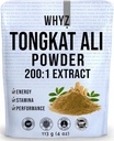 WHYZ Tongkat Ali Powder 113g, Pure Longjack 200:1 Extracto Eurycoma Longifolia Suplemento Polvo para aumentar el rendimiento físico y el bienestar, Longjack Tongkat Ali para Hombres y Mujeres, 323 Servimientos