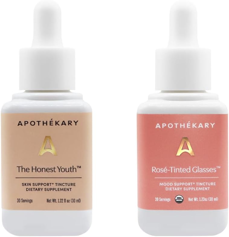 Apothékary Beauty Duo, Herbal Supplement Bundle, Rose Tinted Glasses y The Honest Youth