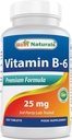 Mejores Naturales Vitamina B-6 25 Mg Tablas, 250 Cuenta