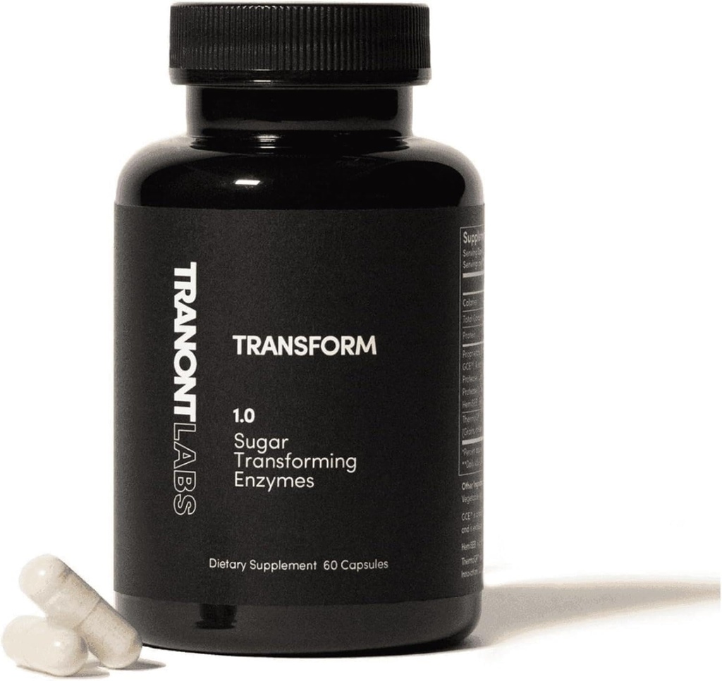 Tranont Transform  60 Capsules ← Asistencia Salud general y puede apoyar la atención de la piel ¦ Energy Booster Suplemento  Plant-Based Enzymes for Health and Wellness