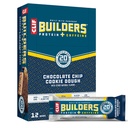 CLIF BUILDERS + Caffeine Protein Bares - Chocolate Chip Cookie Dough Flavor - 20g Planta Basada Proteína - Gluten Gratis - No GMO - Baja Glicémica - No Dulces Artificiales - 2.4 oz. (12 Pack)