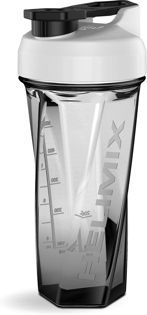 HELIMIX 2.0 Vortex Blender Shaker Bottle Holds upto 28oz  No Blending Ball or Whisk Silencio EE.UU. Hecho ← Portable Pre Workout Whey Protein Drink Shaker Cup ¦ Mixes Cocktails Smoothies Shakes ← Top Rack Safe