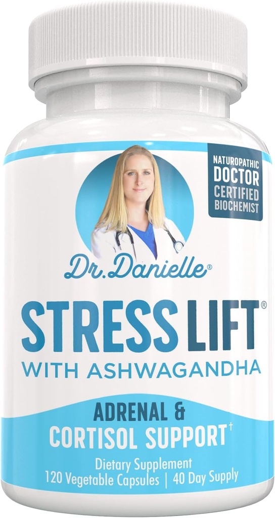 Stress Lift ← Best Ashwagandha Supplement - 5 in 1 Organic Stress Relief, Adrenal Support, Joy, Mood " Thyroid Support  Relax The Mind, Boost Mood, Relieve Stress 120 Vegan Capsules