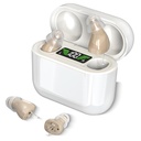 Hearing Aids with Long-Lasting Charging Case, Invisible Hearing Aids for Seniors with Smart Noise Cancellation, Completely-In-Canal Hearing Aid Devices, Easy Control (Beige)