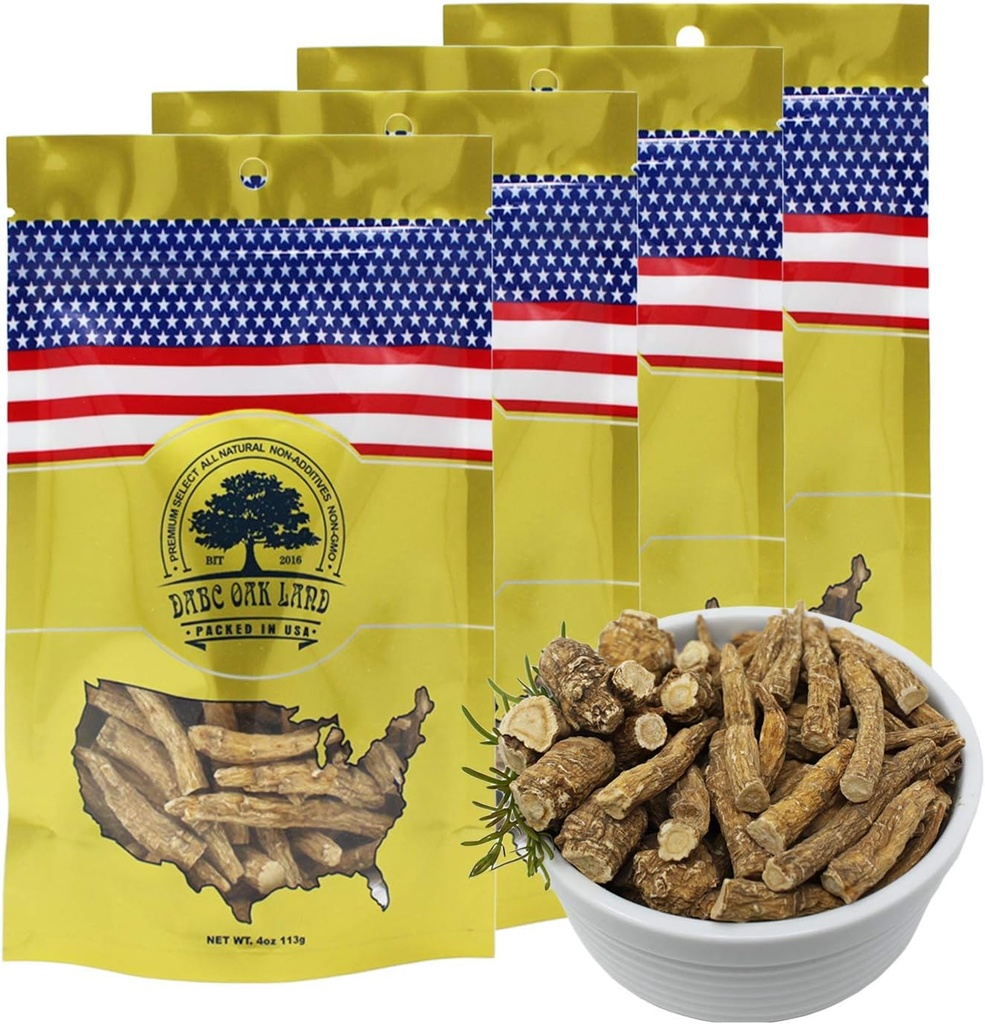 American Ginseng Slices de Wisconsin (Sliced Ginseng Root Wisconsin Grown! La mayoría de la gente lo usa para hacer té Ginseng! ¡Bien por Salud! (American Ginseng Large Branch, 4 Packs of 1 Pound)