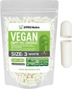 XPRS Nutra Size 3 Empty Capsules - 100 Conde Empty Vegan - Vegetarian Pills - DIY Vegetable Capsules Filling - Veggie Pill Caps (White)