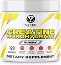 Cretina Monohydrate Gummies for Men &amp; Women-5g of Creatine Monohydrate per Serving - Vegan,Lemon Flavor, 120 Cuenta.