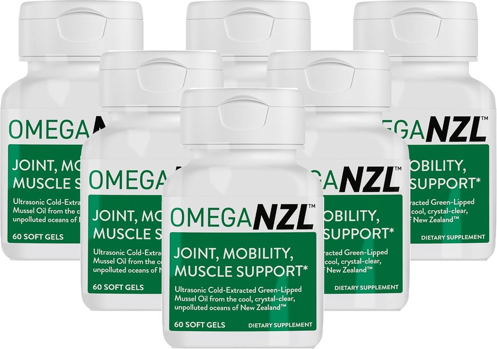 Original Omega-3 Suplemento de soporte conjunto, Mejor Alivio del Musculo Natural, Aceite de Mussel de color verde, 360 Softgels, No Fishy Aftertaste