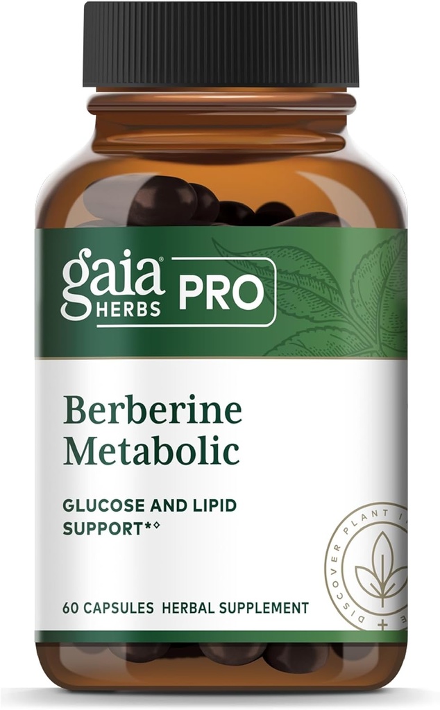 GAIA HERBS PRO Berberine Metabólico - Suplemento con Berberine HCI - Vegan, libre de gluten, libre de soja - 60 cápsulas (60 piezas)