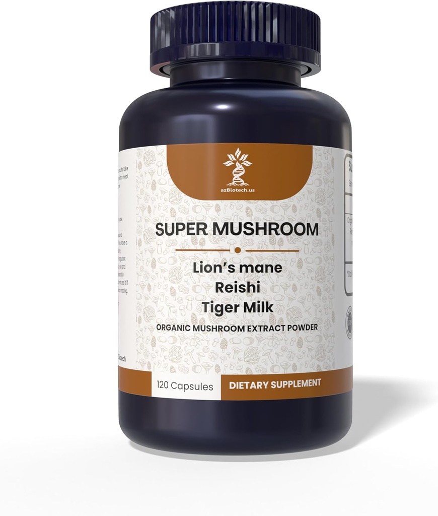 Extracto de Super Setas, 3 Setas, Salón Mane de León, Seta Reishi, Seta de Leche Tigre, Suplemento de Apoyo Inmune