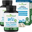 Pilles multi colágeno ForestLeaf con ácido hialurónico + Vitamina C TENIDO Suplementos de colágeno hidrolizado para mujeres o hombres TENIDO Cápsulas multi colágeno Peptidos para la piel, las arrugas, 240