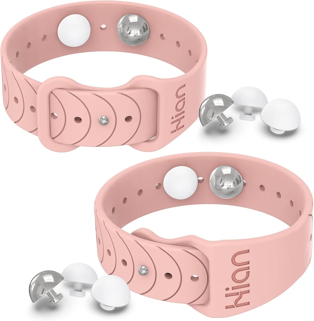 Motion Sickness Bands Sea Sickness Wristbands Ajustable Acupressure Nausea Wristband/,Natural Relief of Nausea Headaches,Insomnia,Ansiety,Sleep Aid, Morning Sickness,Motion Sickness(1Pair Pink Sand