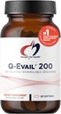 Designs for Health Q-Evail 200-200mg CoQ10 Highly Bioavailable Ubiquinone - Coenzyme Q10 with MCT + Mixed Tocopherols to Promote Superior Absorption - Non-GMO (60 Softgels)