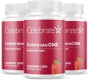Celebrar las vitaminas CelebrateONE Chewables, Iron Gratis - Once Daily Bariatric Multivitamin, Essential Vitamins & Minerals - Gastric Bypass & Sleeve Gastrectomy Supplement - Strawberry Creme (90 Tablets)