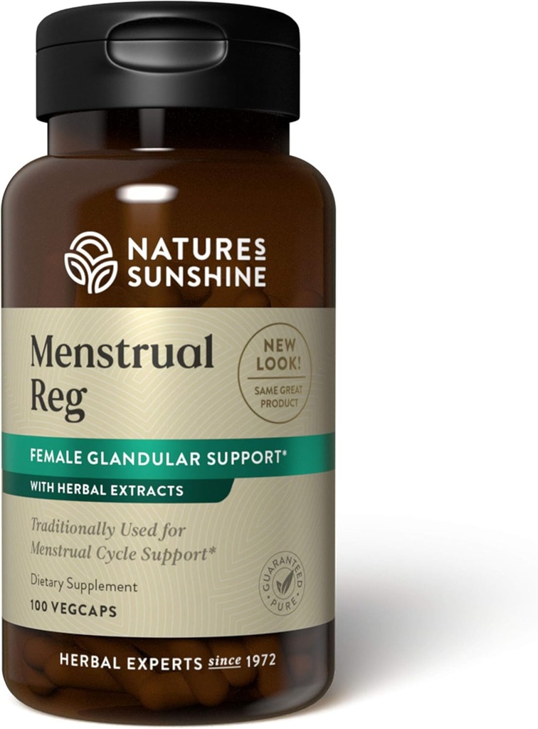 Sunshine Menstrual Reg, 100 capsules, Kosher ← Suplemento Herbal Ayuda a mantener el equilibrio hormonal y promueve un ciclo menstrual más cómodo