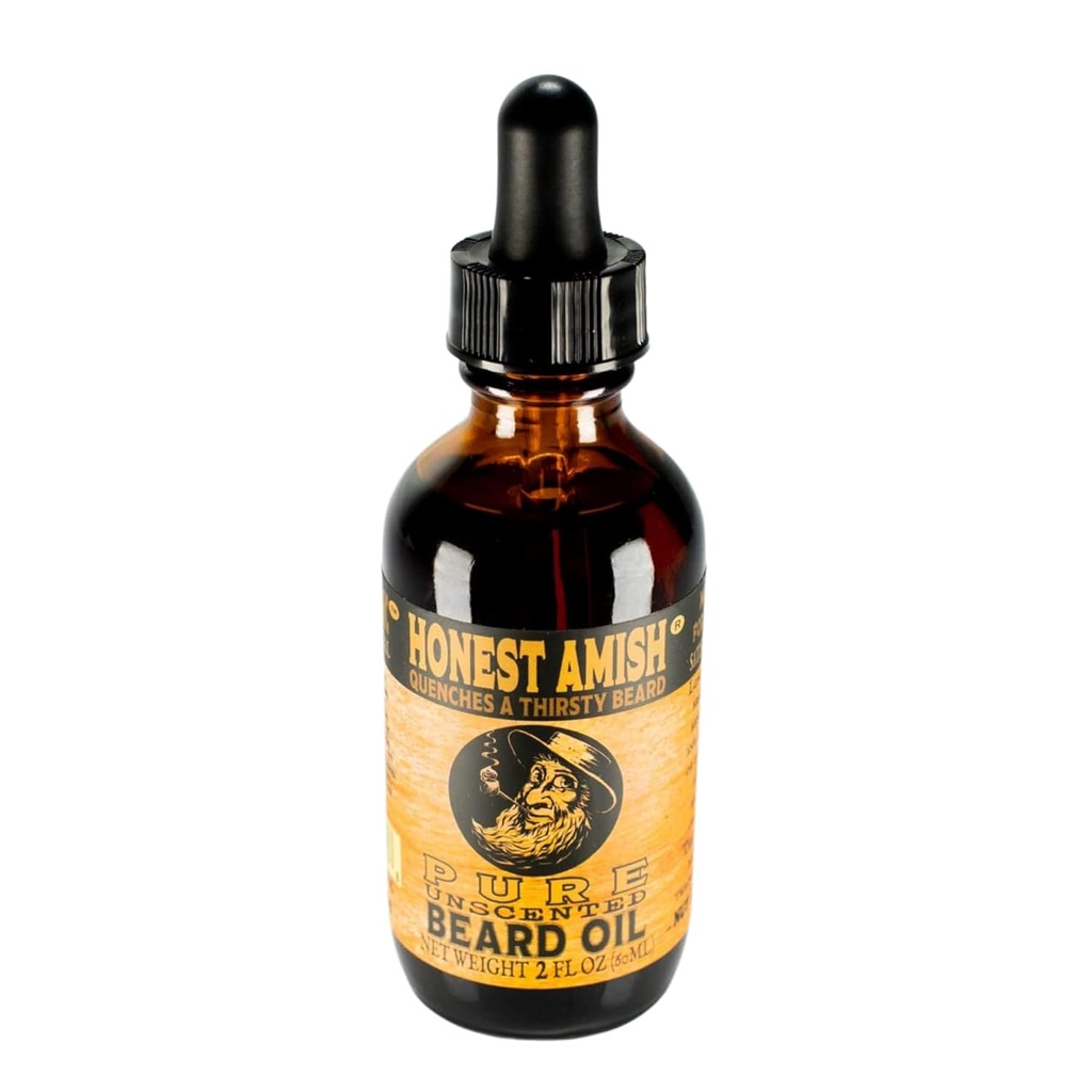 Honest Amish - Pure Beard Oil - 2 Ounce - Fragrance Gratis