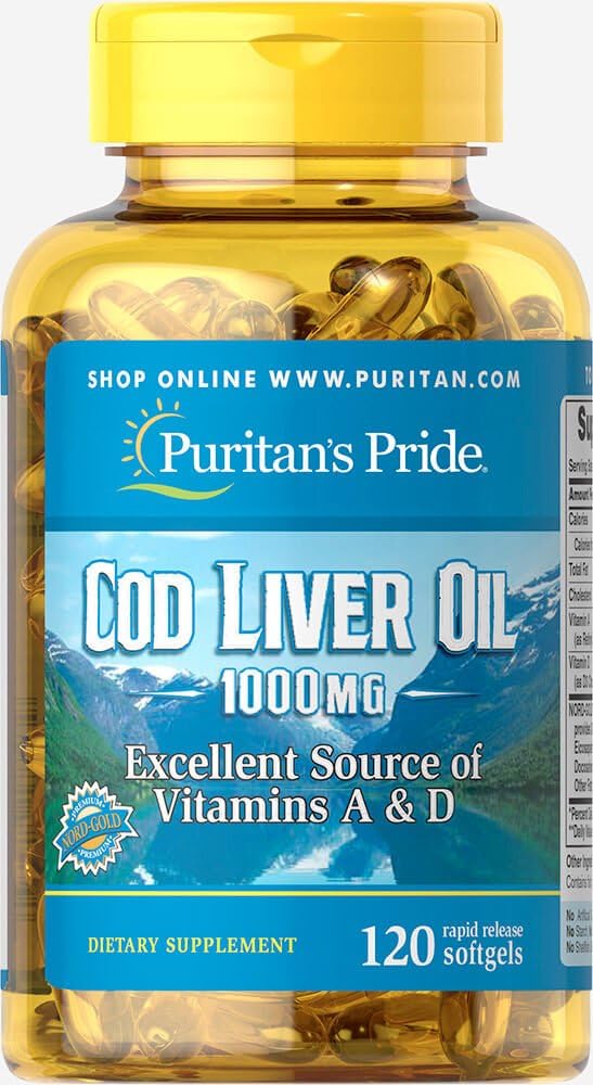 Puritans Pride Cod Liver Oil, 1000 Mg, 120 Conde