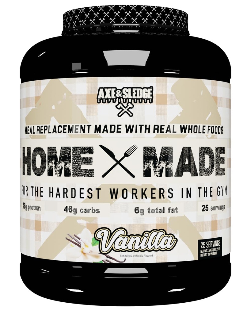 Axe &amp; Sledge Supplements Home Made Whole-Foods-Based Meal Replacement Powder, 25 Servings (Pack of 1) (Vanilla)