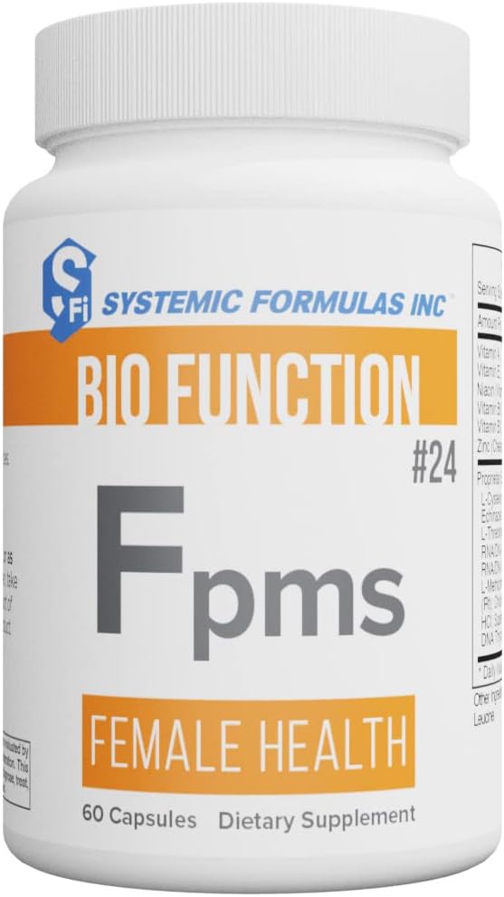 Fórmulas Sistémicas Función Bio Fpms Salud femenina - 60 cápsulas. PMS Alivio PMS Suplemento PMS Vitaminas para PMS Suplementos de vitaminas para mujeres PMS Apoyo Suplemento para Mujeres Periodo de Vitamina