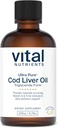 Nutrientes Vitales - Aceite de Hígado de Cod Ultra Puro 1025 (Grado Pharmaceutical) - 100% Aceite de Hígado de Cod Noruega Puro - 200 ml por botella