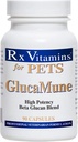 Vitaminas Rx GlucaMune - Perro &amp; Cat Immune Support Suplemento con Beta Glucan - Vitaminas diarias para gatos interiores - Ayuda en línea &amp; Canine Wound Care, Gut Health - 90ct