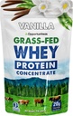 Oportuniteas Grass Fed Whey Protein Powder Concentrate - Vainilla - Suplemento Puro de Proteína - No GMO, Hormona Gratis - 1lb