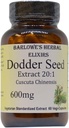 Barlowe's Herbal Elixirs Dodder Seed (Tu Si Zi) Silencio 20:1 Extracto  600mg Por Capsule ← Kidney Yang &amp; Longevity Support ← 60 Vegan Capsules ← Stearate-Free, Additive-Free, Glass Bottled
