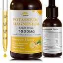 Suplemento de citrato de magnesio de potasio, gotas líquidas de magnesio 1000 mg con glcinato de magnesio, soporte calma " hueso " musculo " (Pineapple,2 FL.OZ.)