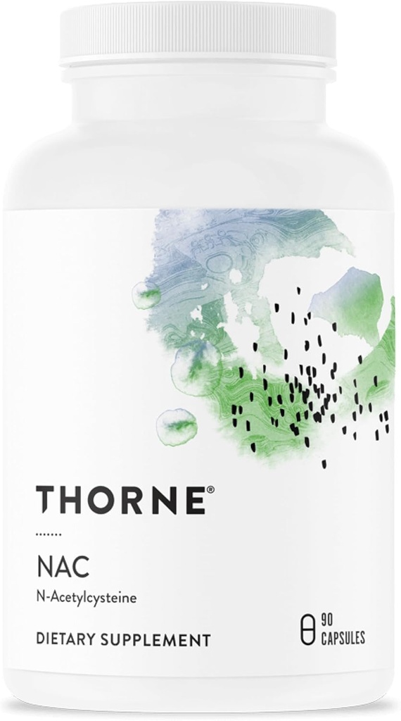 THORNE - NAC - N-Acetylcysteine - 500mg - Soporta la salud respiratoria & función inmunológica - promueve el hígado " Kidney Detox* - Gluten, Dairy " Soy-Free - 90 Servimientos