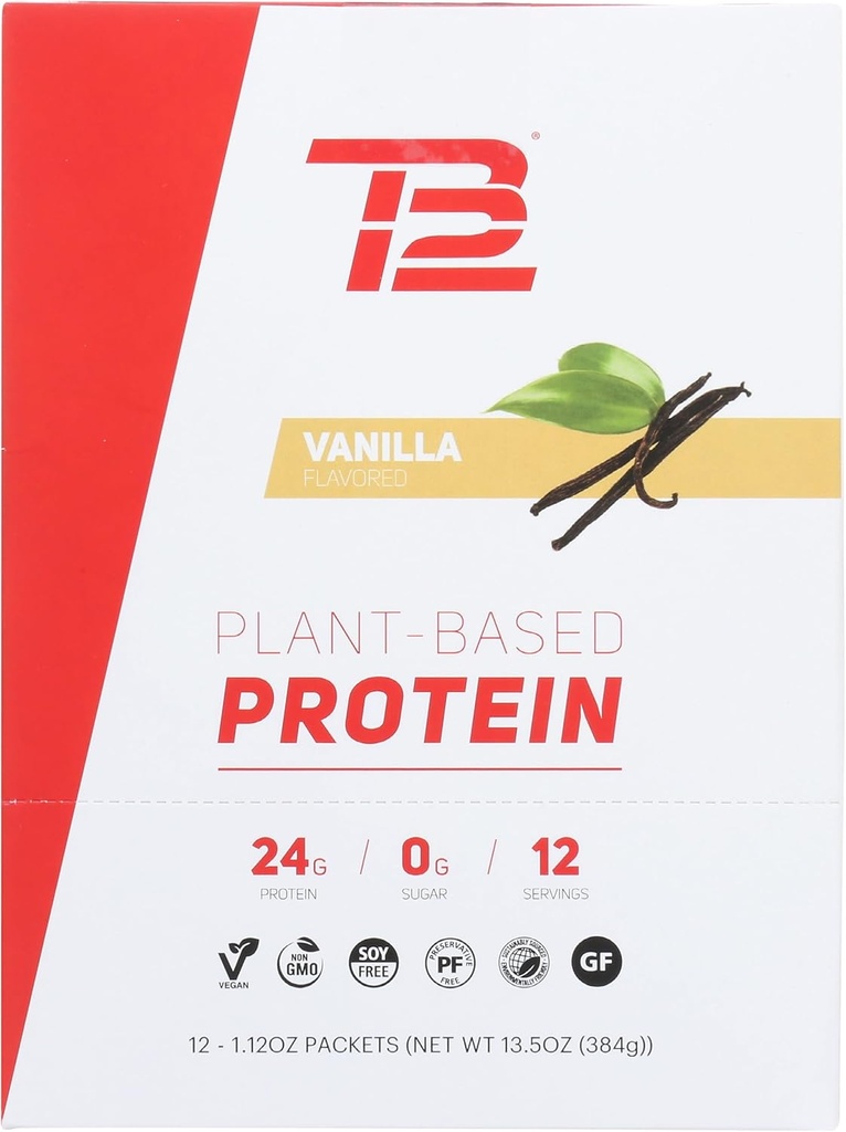 TB12 Vanilla Protein Powder, 1.12 OZ cada uno, 12 Cuenta (Pack of 1)