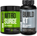 Jacked Factory Nitrosurge Pre-Workout en Grape & Build XT Muscle Building Bundle for Men &amp; Women